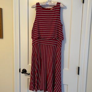Loft Sleeveless Red Rayon Dress